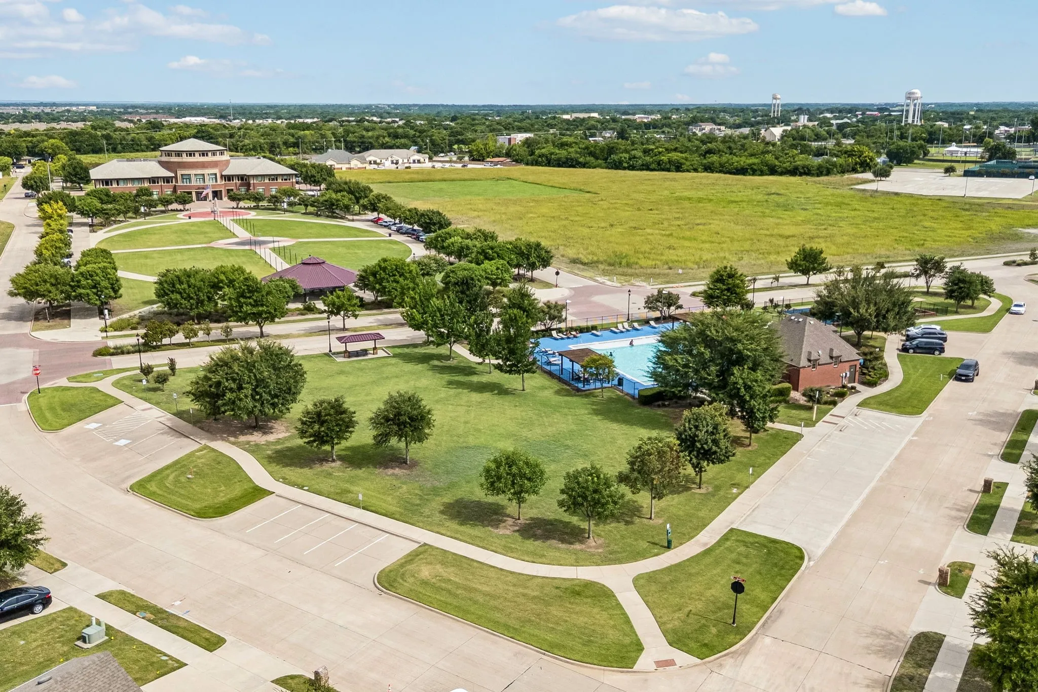 close proximity to amenities, schools, and library