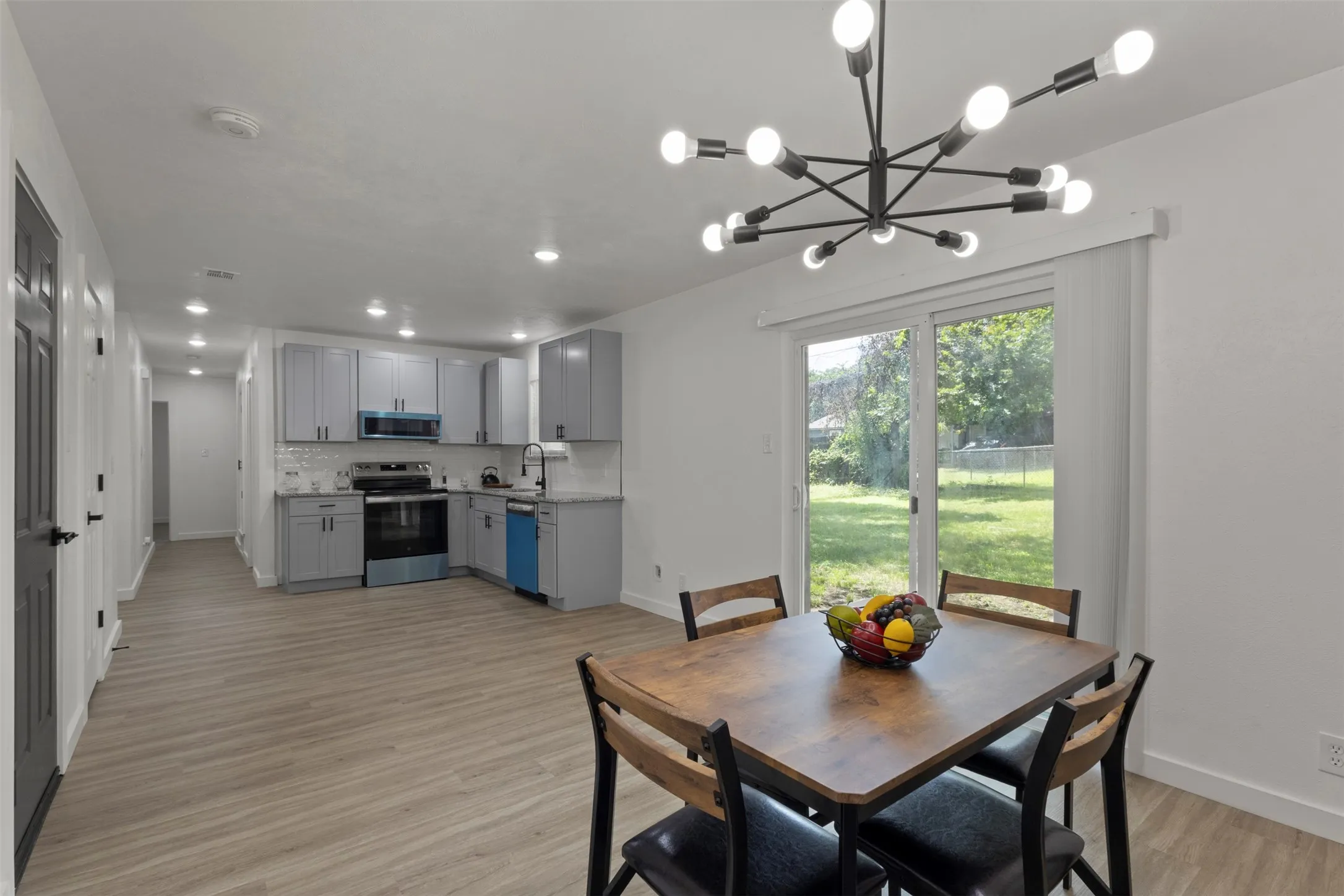 Dinning area with sliding glass door