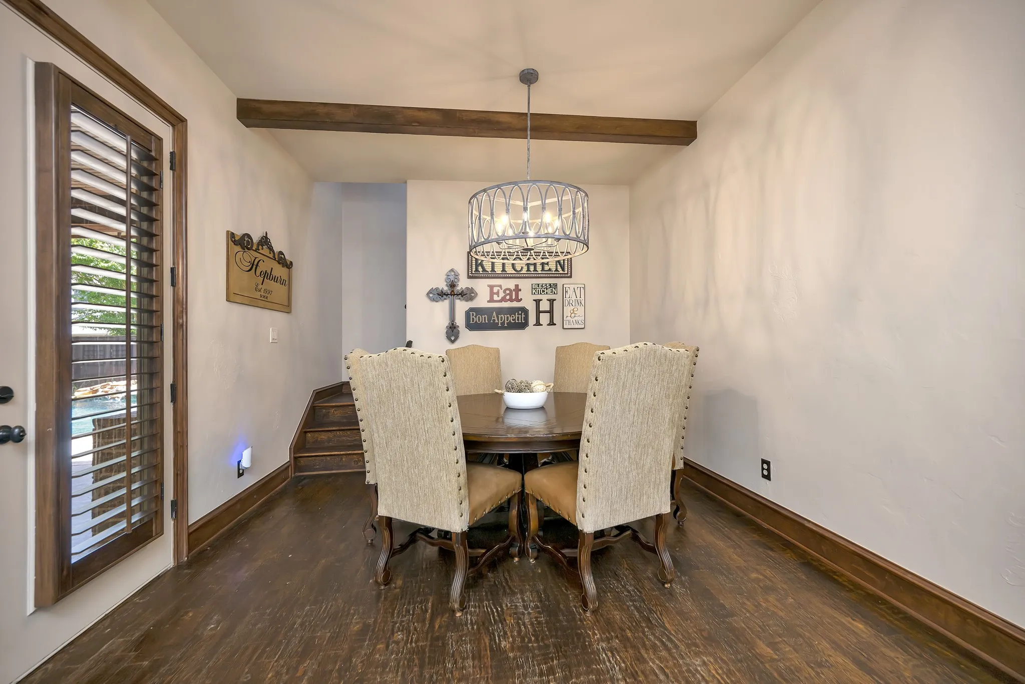 Open to the Kitchen with Room for Large Dining Set.