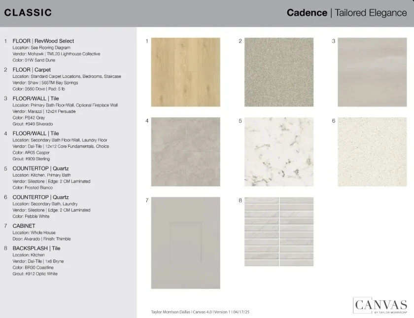 6805 Muenster Drive design selections! This home is currently under construction and selections are subject to change.