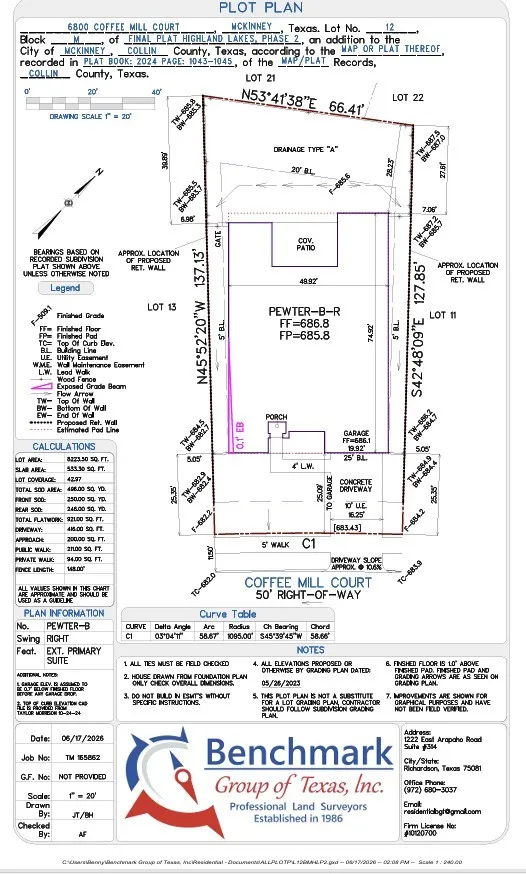 6800 Coffee Mill Court Preliminary Plot Plan