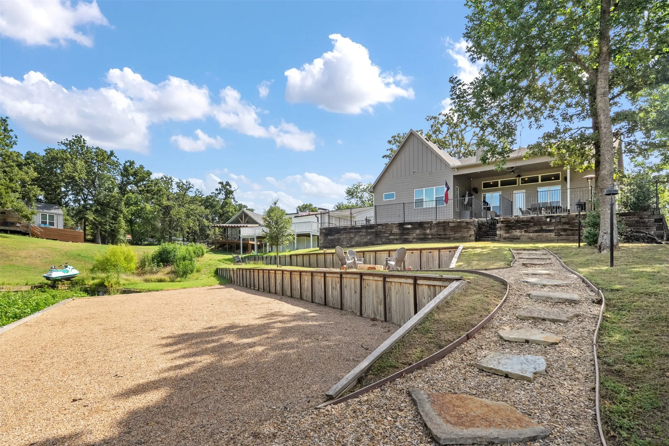 bottom level of yard and walk way