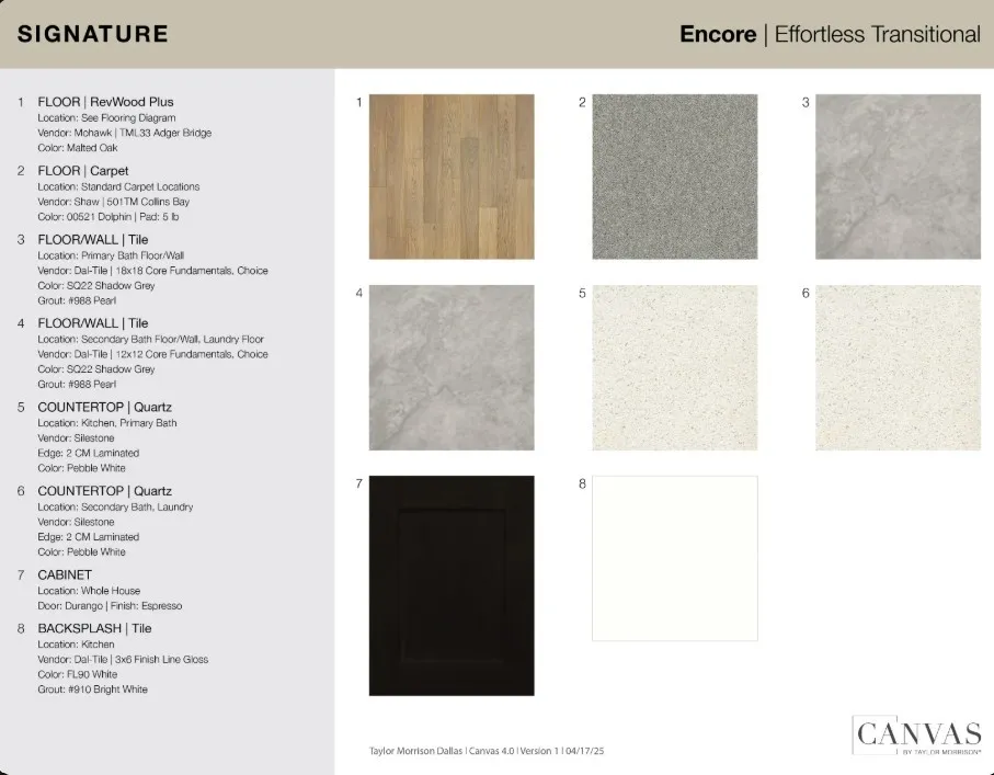 2628 Glacier Road design selections! This home is currently under construction and selections are subject to change.