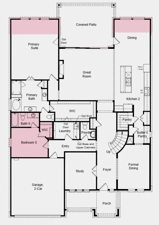 Additional Highlights Include: first floor guest suite with full bath and walk in shower in place of tandem garage, 15x8 sliding door to covered outdoor living, fireplace, extended primary suite, casual dining area, game room, gas drop at covered outdoor living for future grill, study, and covered balcony on second floor.