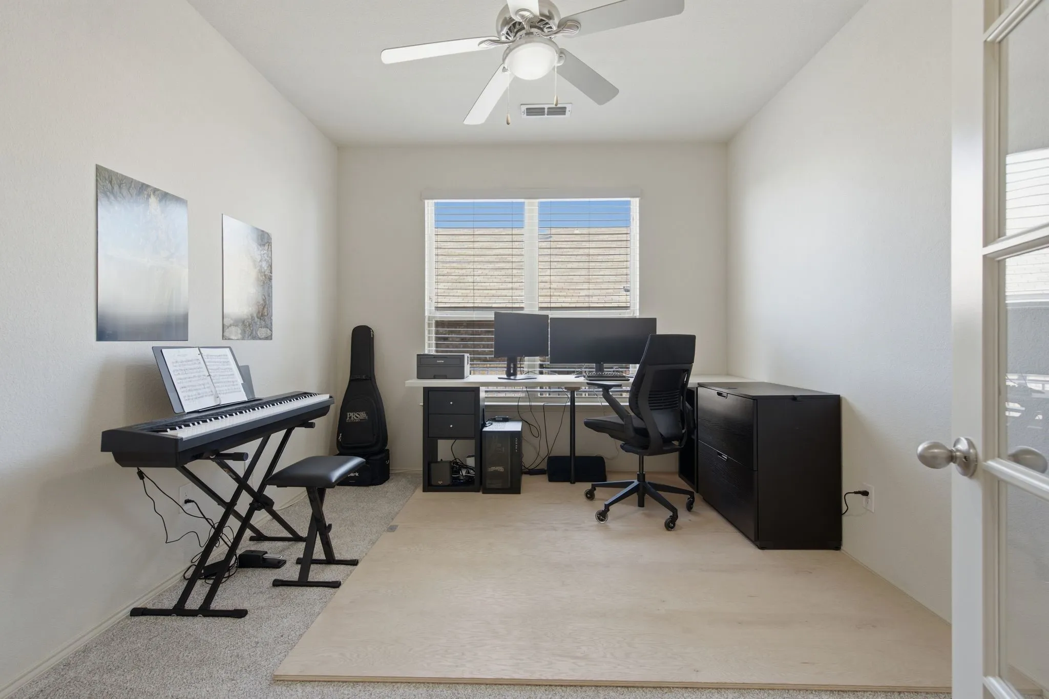Flex space with french doors