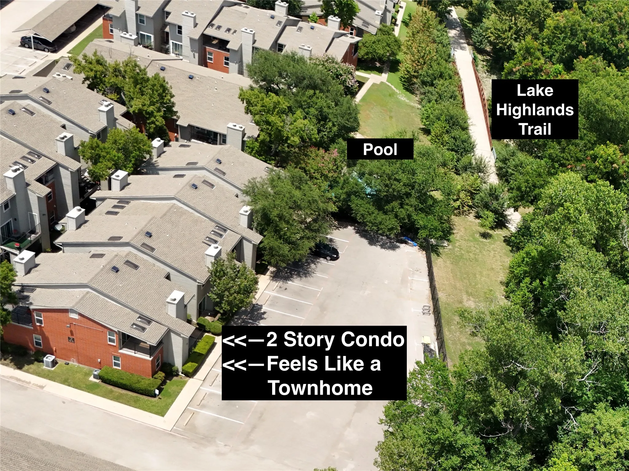 Steps away from Lake Highlands Trail and Pool