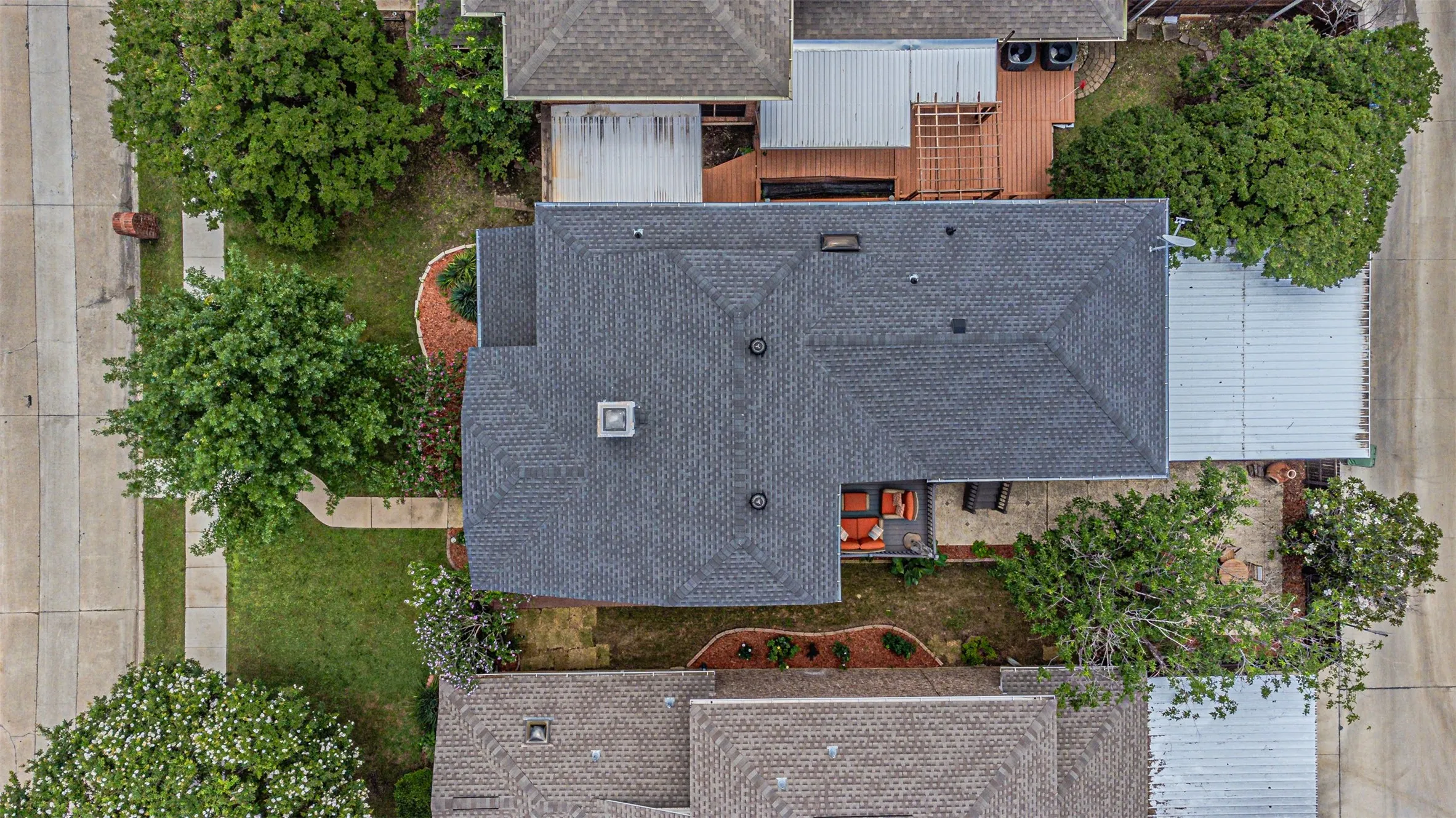 Aerial perspective showcasing the property's layout