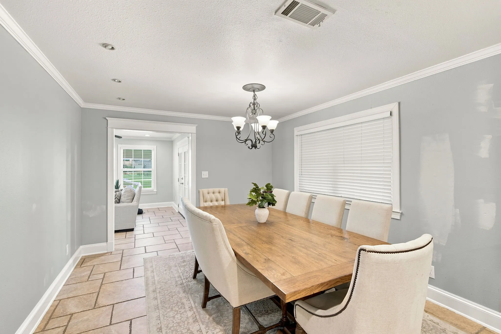 Large dining area is made for hosting friends and family!