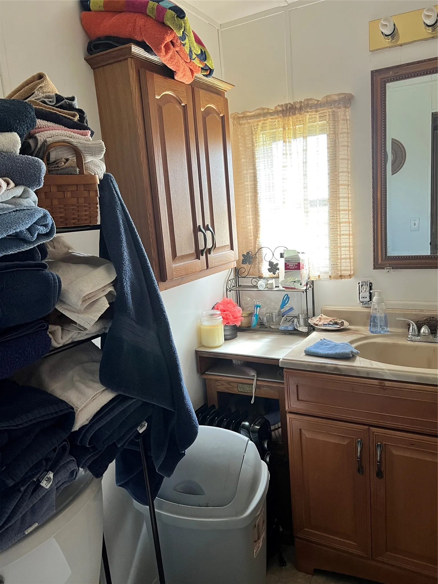 Bathroom with cabinet
