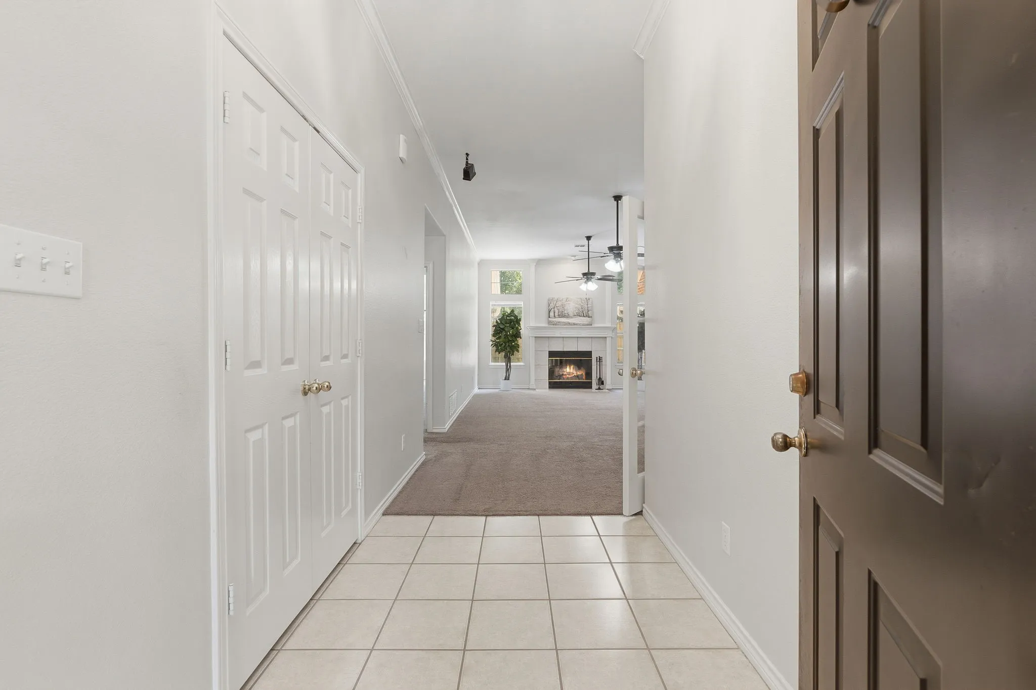 Beautiful entry with large coat closet.