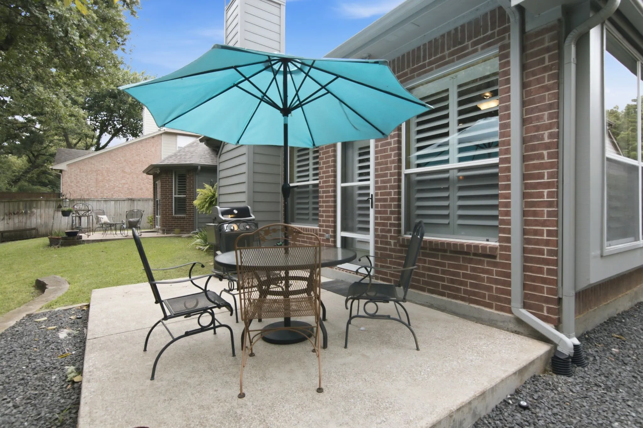 Outside the breakfast area you will find a large patio.