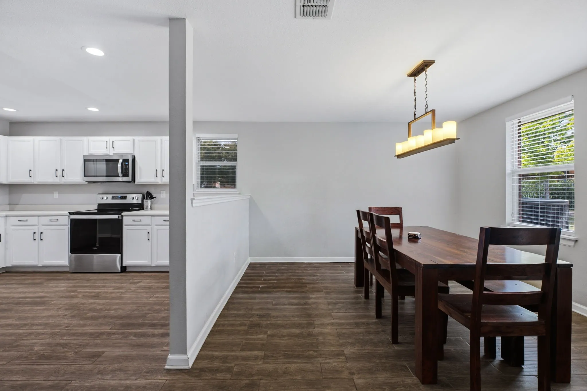 Kitchen open to dining