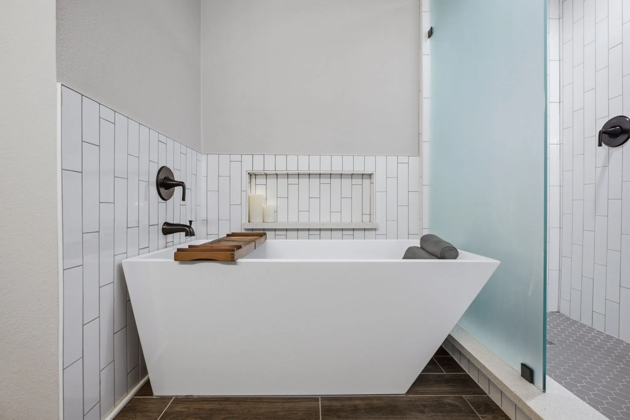 Fogged shower glass