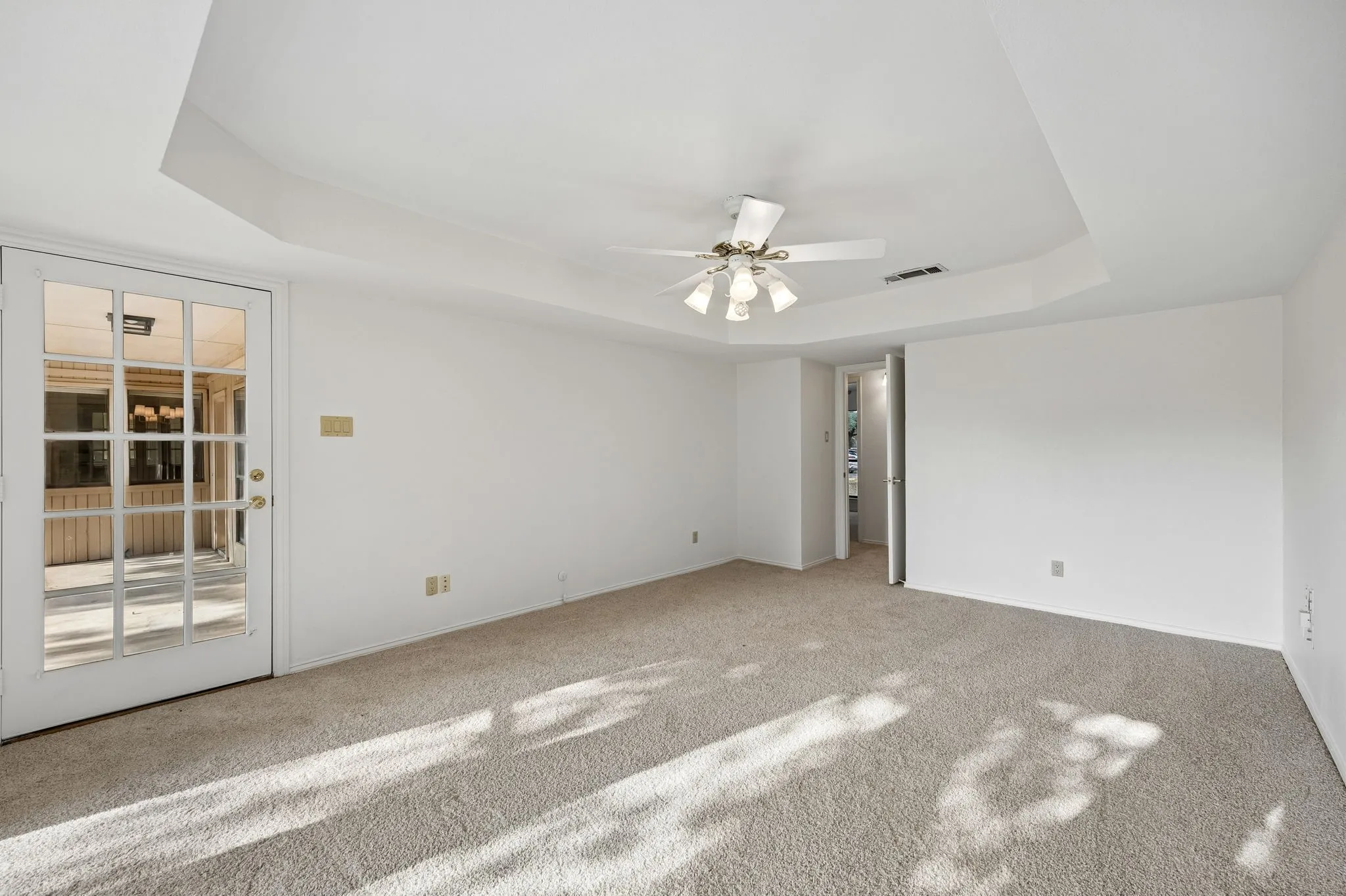 Tray ceilings in primary bedroom