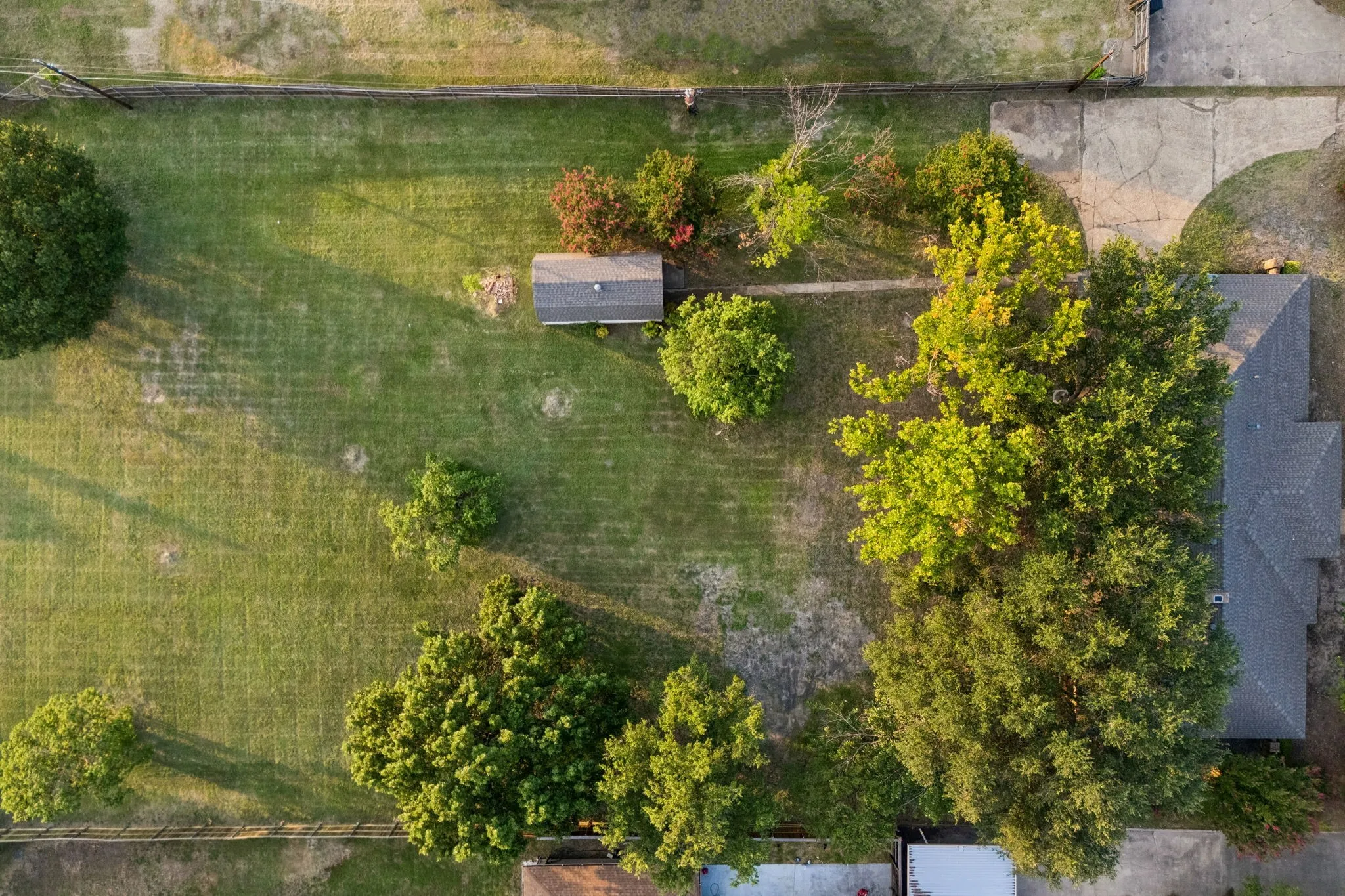 overhead view of yard