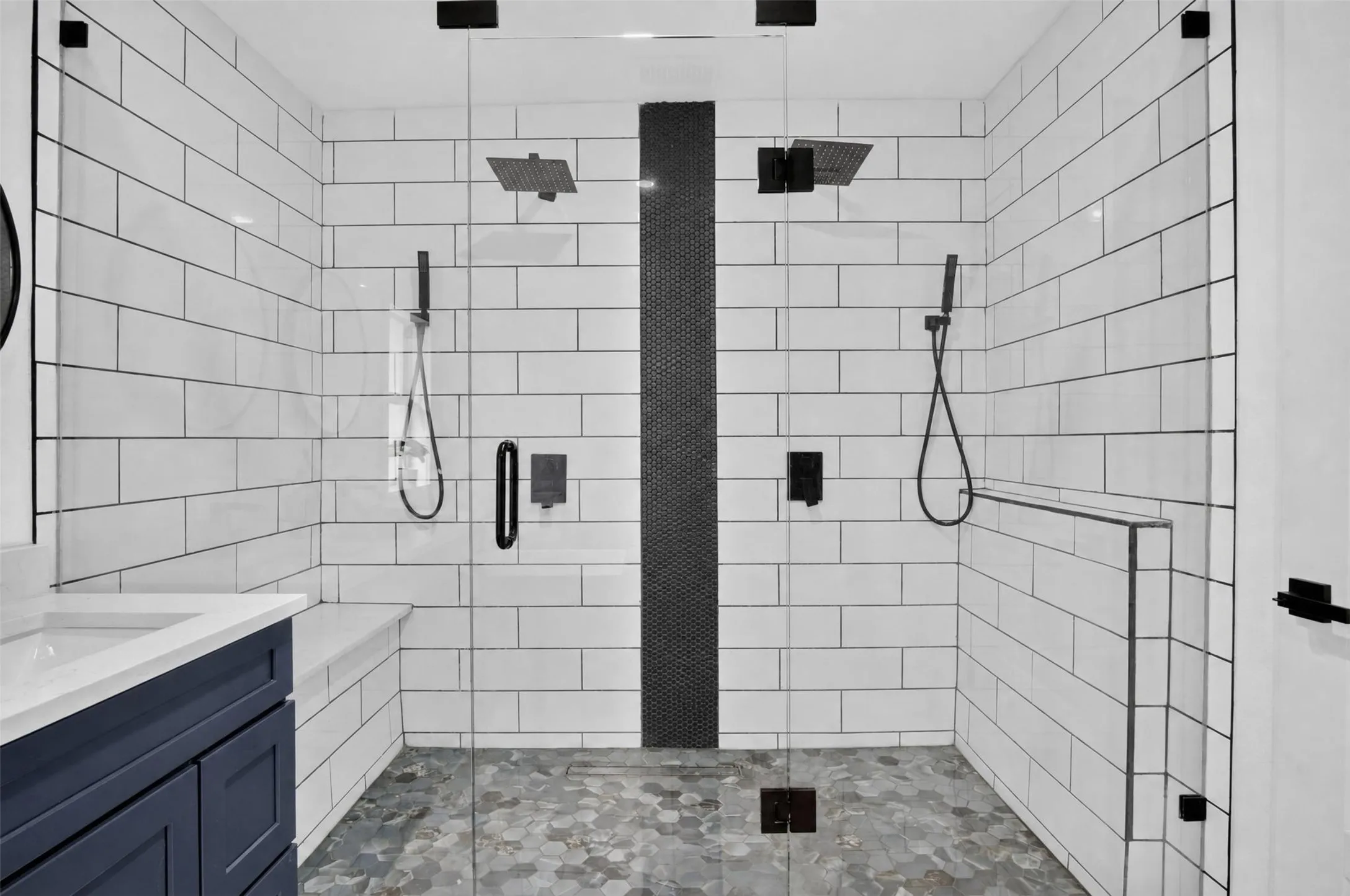 Primary bathroom has oversized shower.