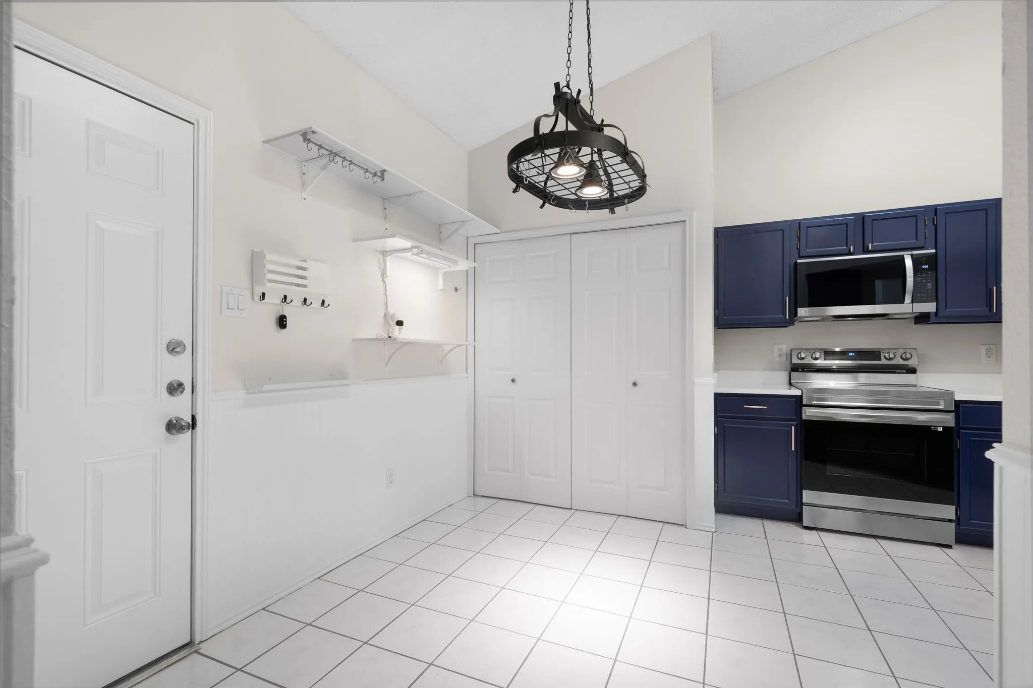 The large kitchen has room for a breakfast table as well.