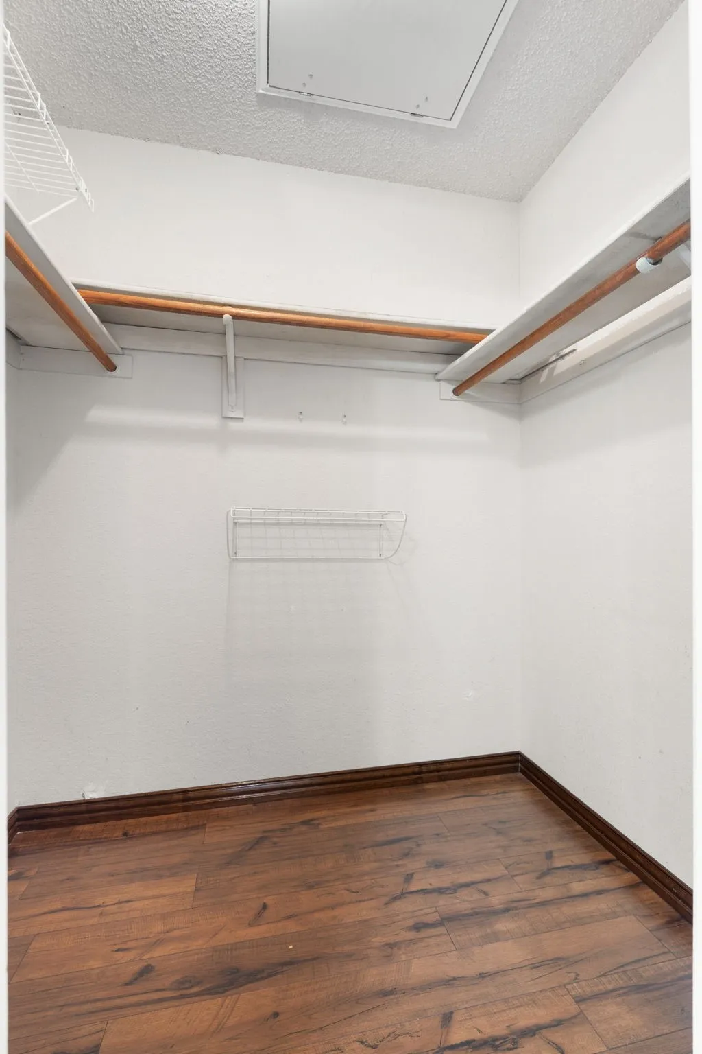The primary bedroom has a walk in closet off the bathroom.