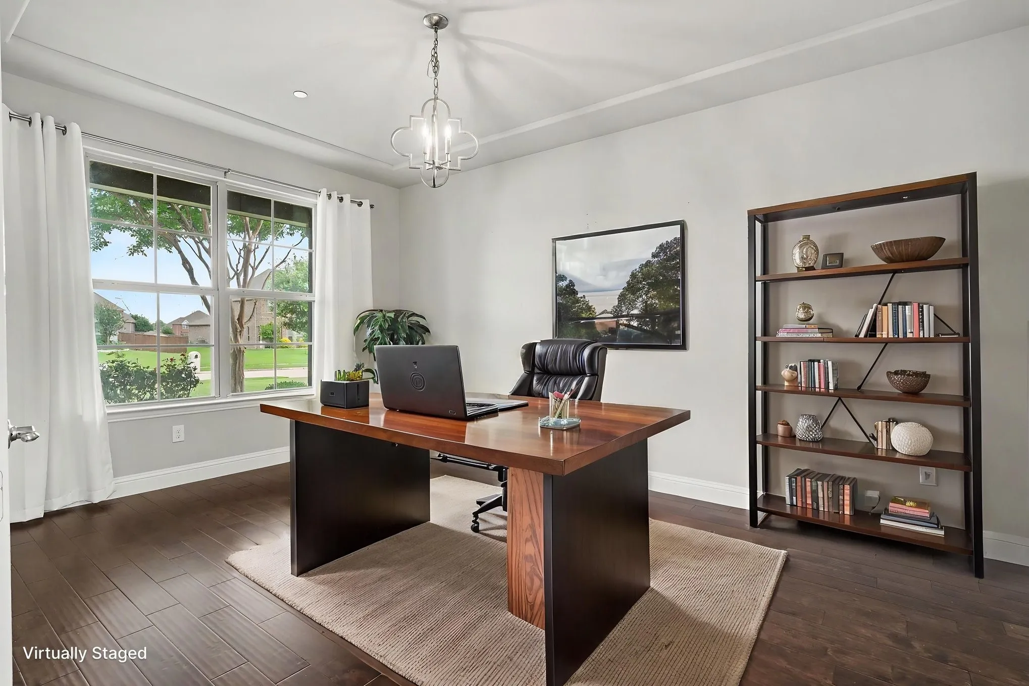 Virtually Staged Office just off of Foyer
