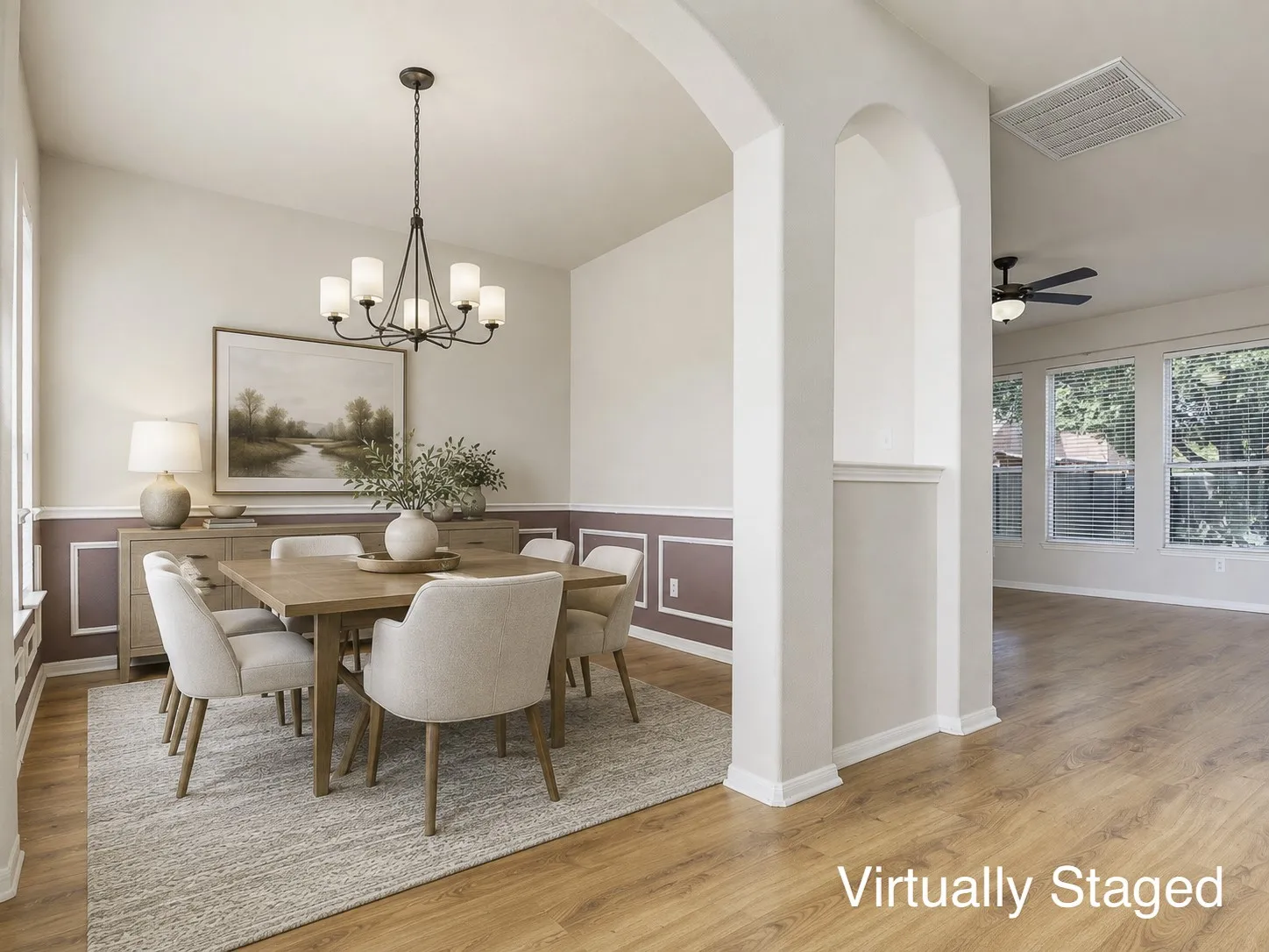 Dining area virtually staged
