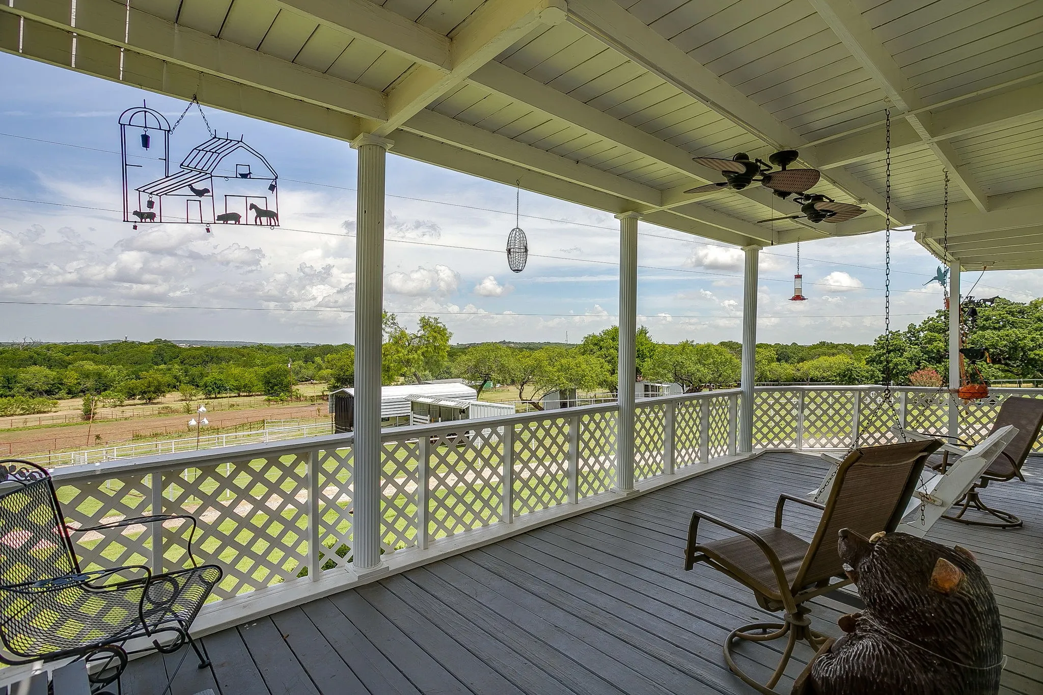 Views off the deck. Perfect for watching the city of Burleson 4th of July fireworks.