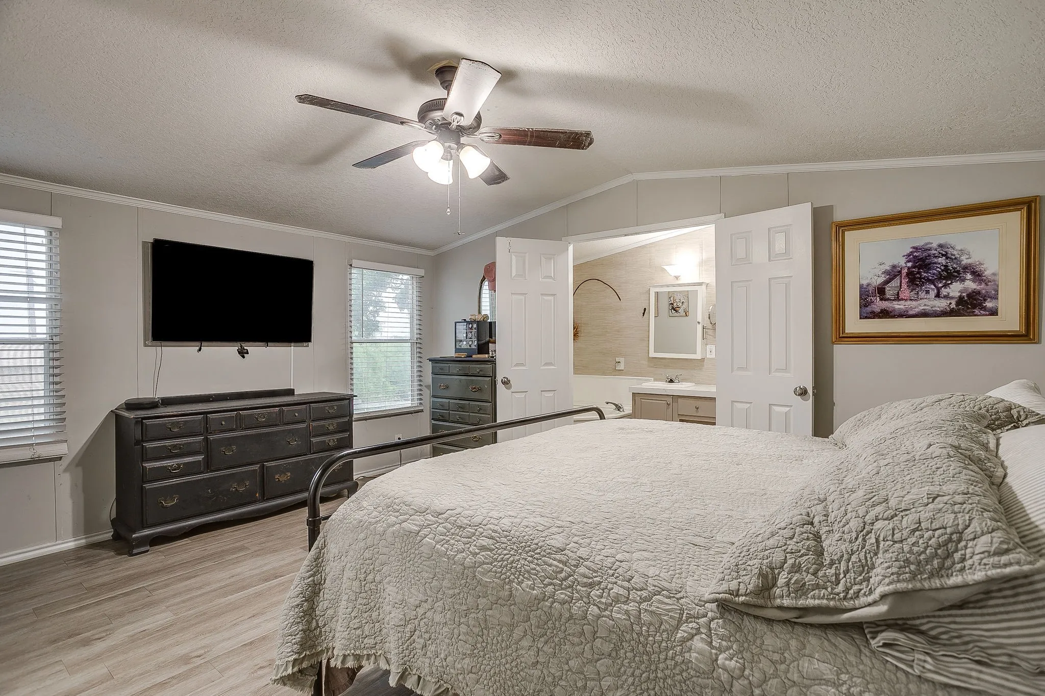 Mobile home master bedroom
