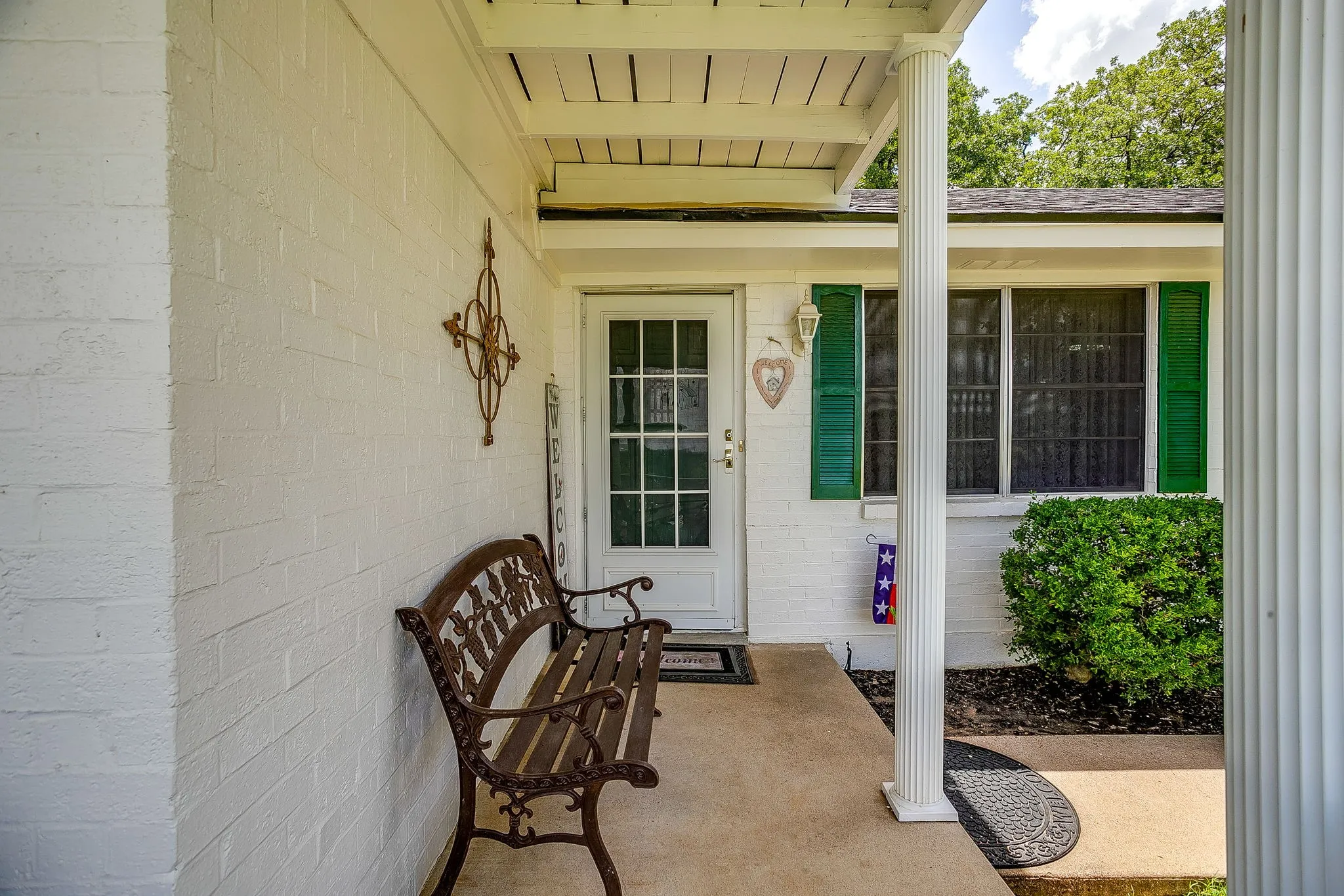 Front door and covered porch