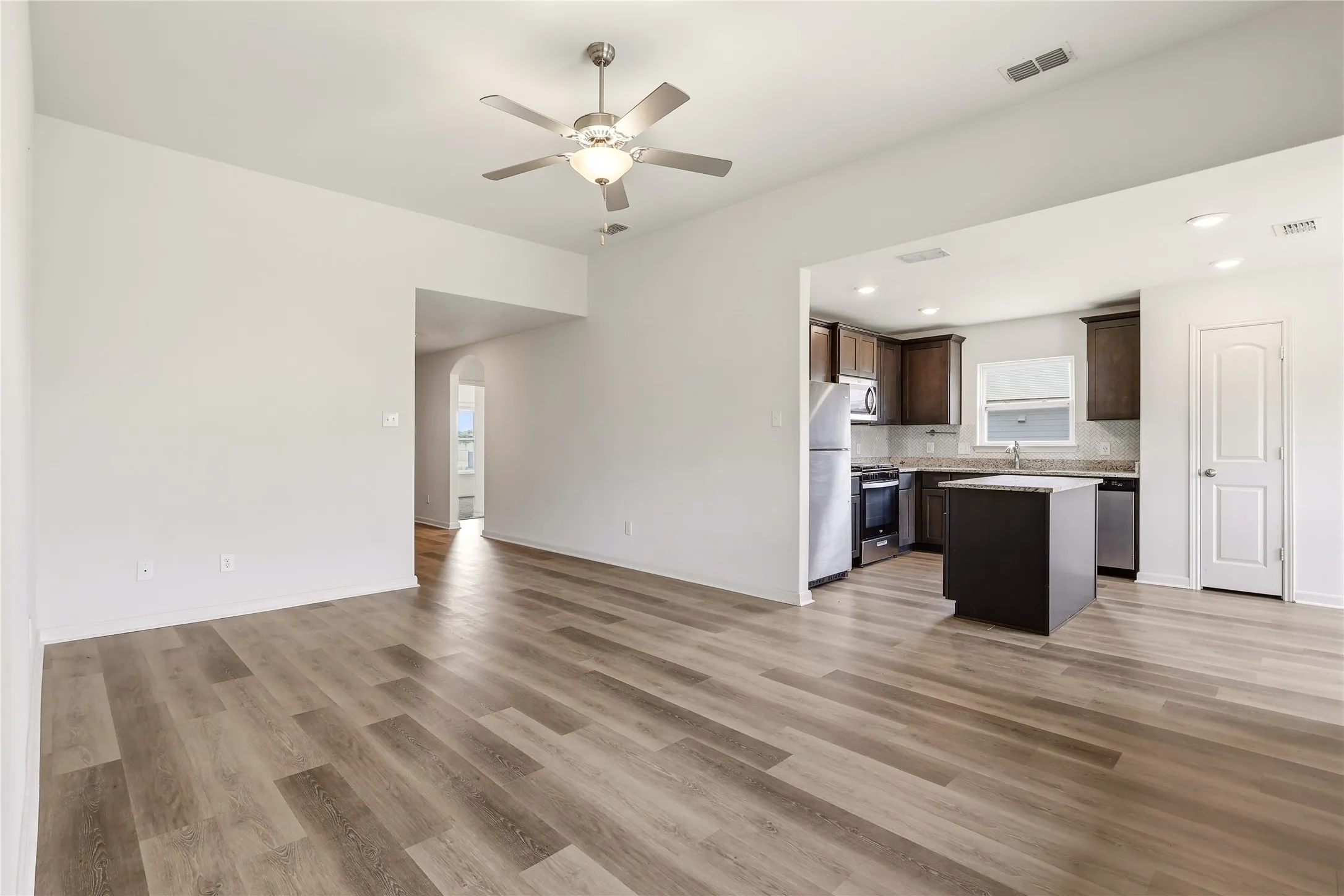 Main Living Space with vinyl-plank flooring.