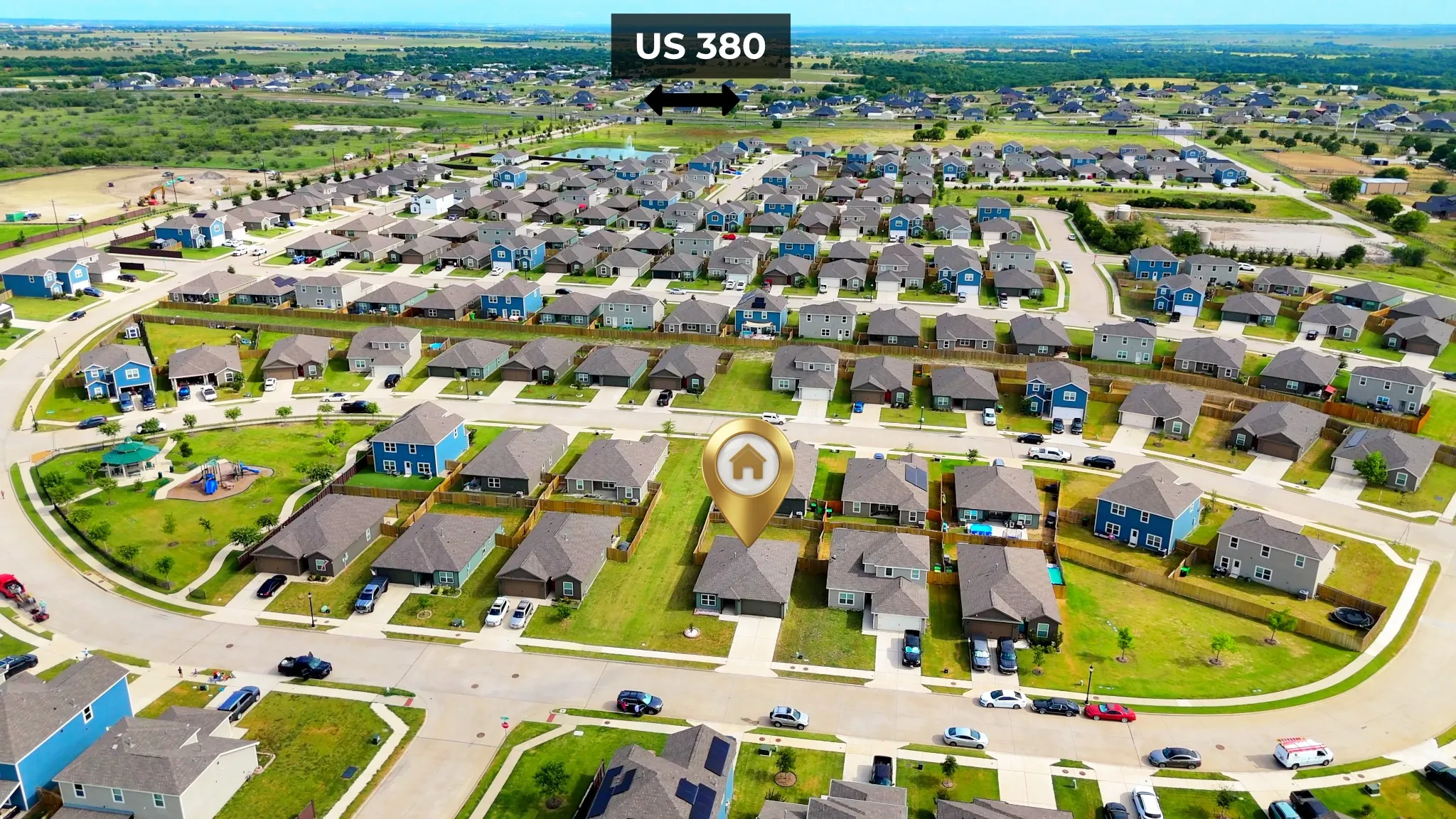 Aerial View showing proximity to US 380.