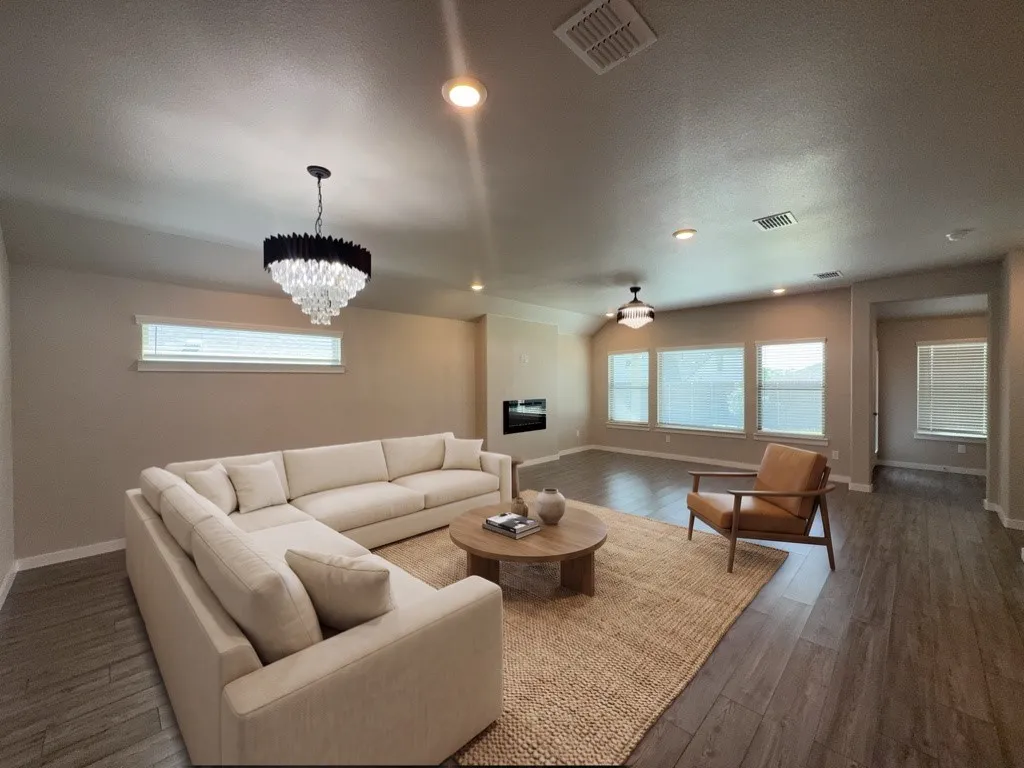 Virtually staged. Furniture and decor are not included.