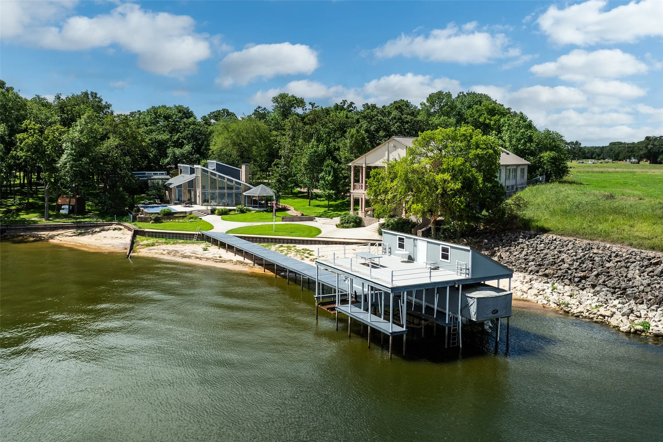 Views of 3 Homes & Boathouse