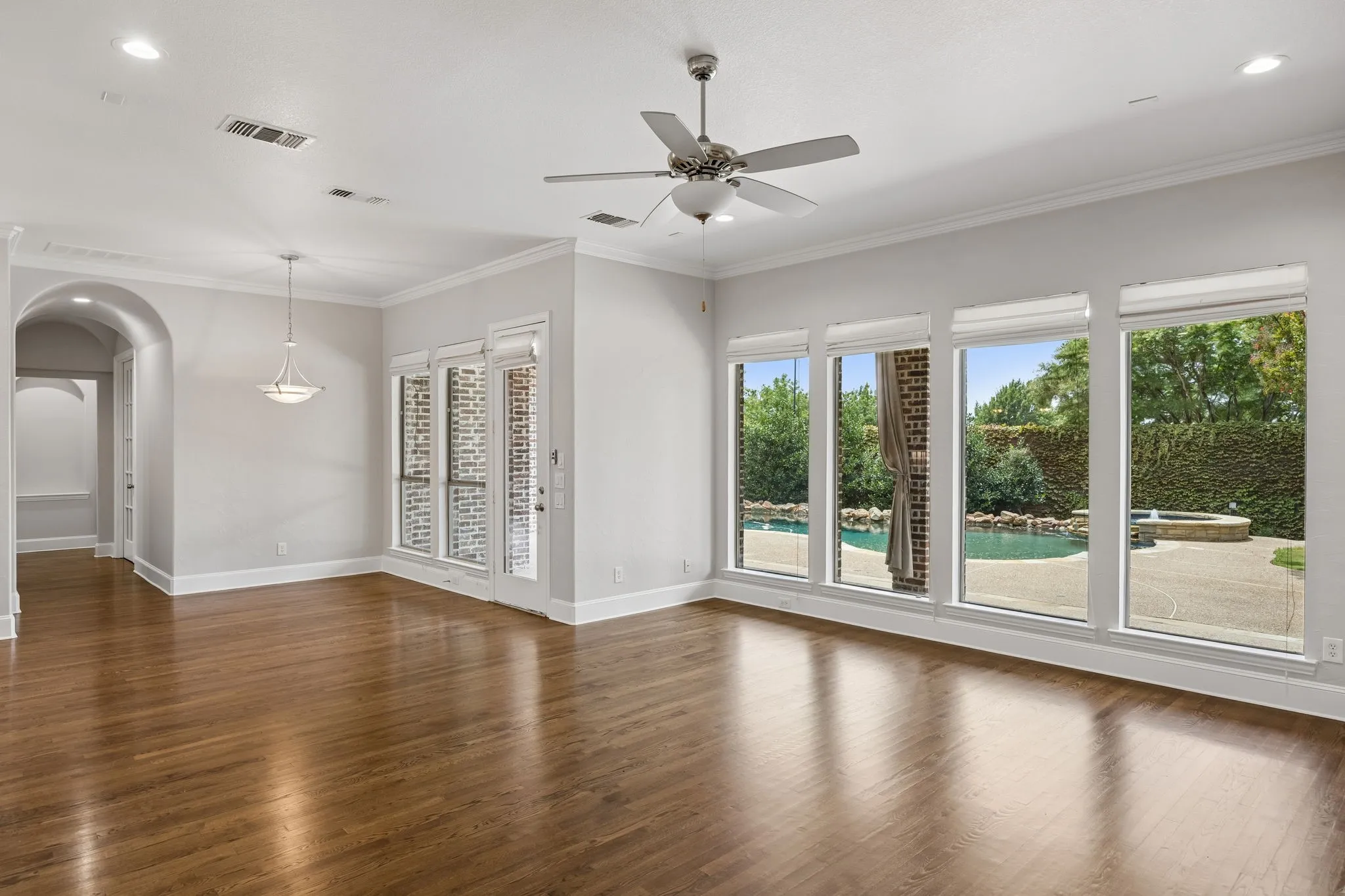 Handsome nail-down hardwood floors