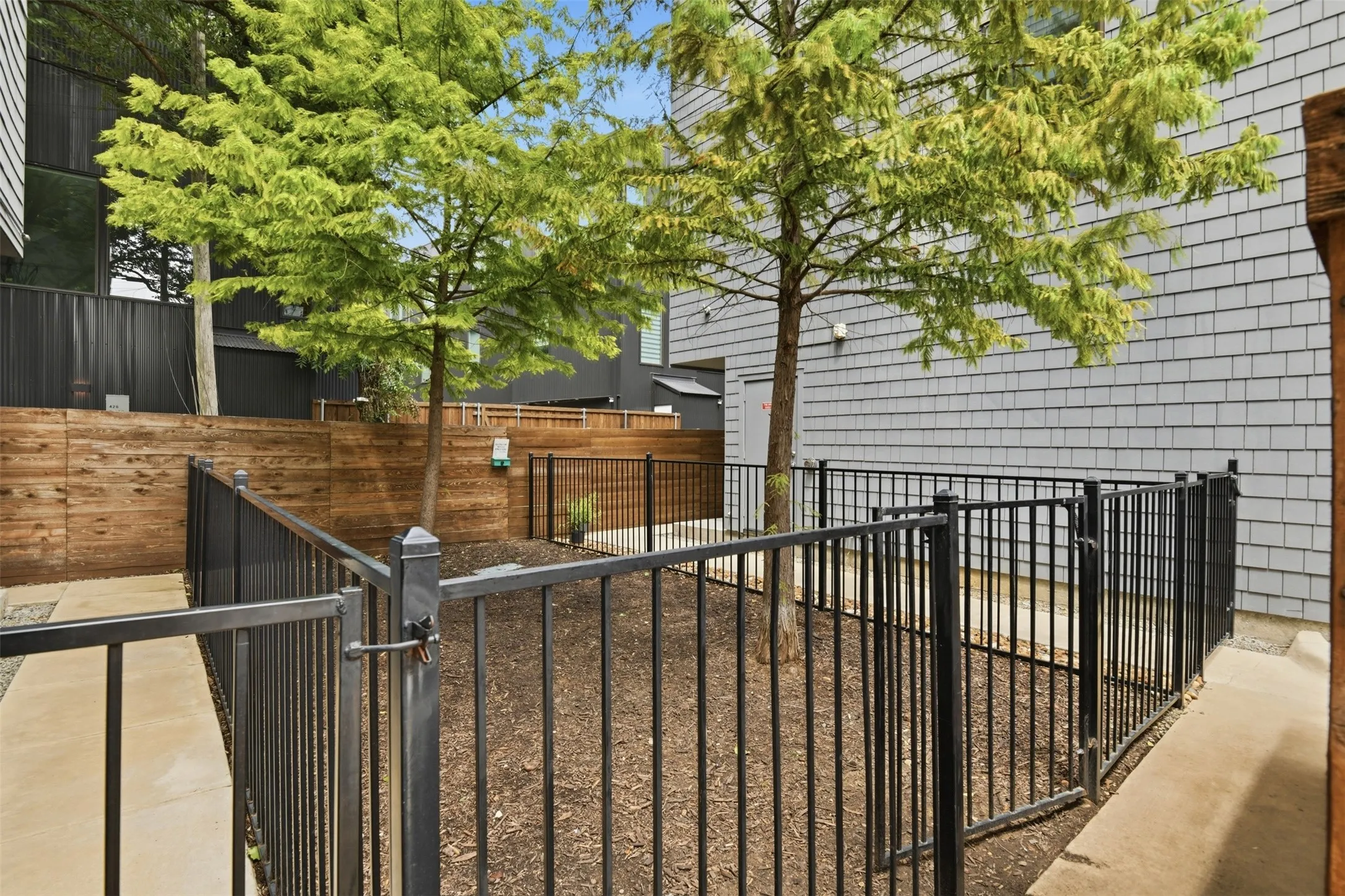 Fenced in dog run