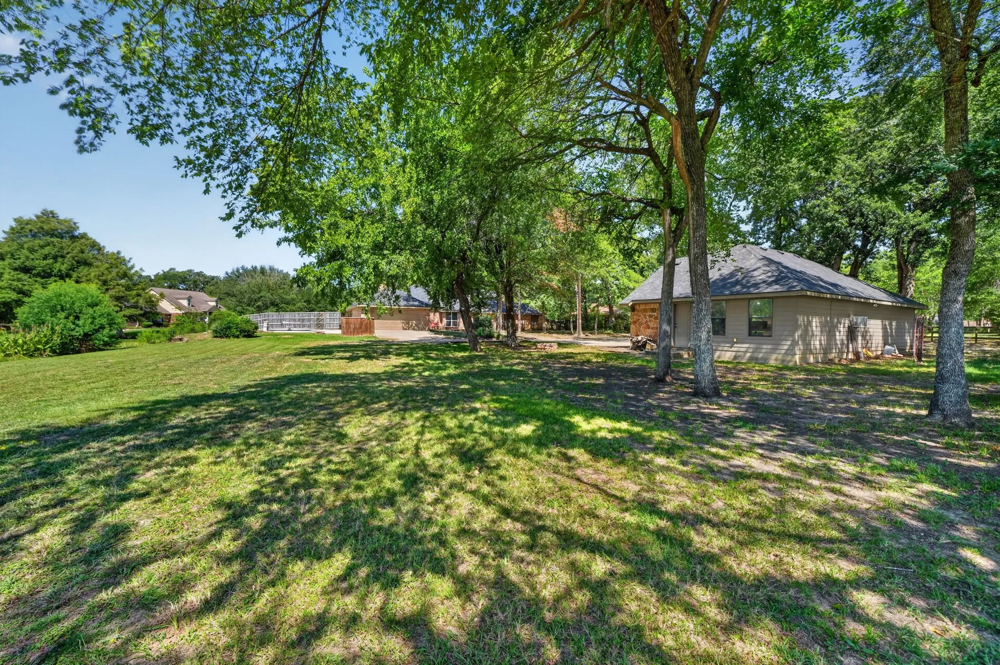 View from behind the detached garage.
