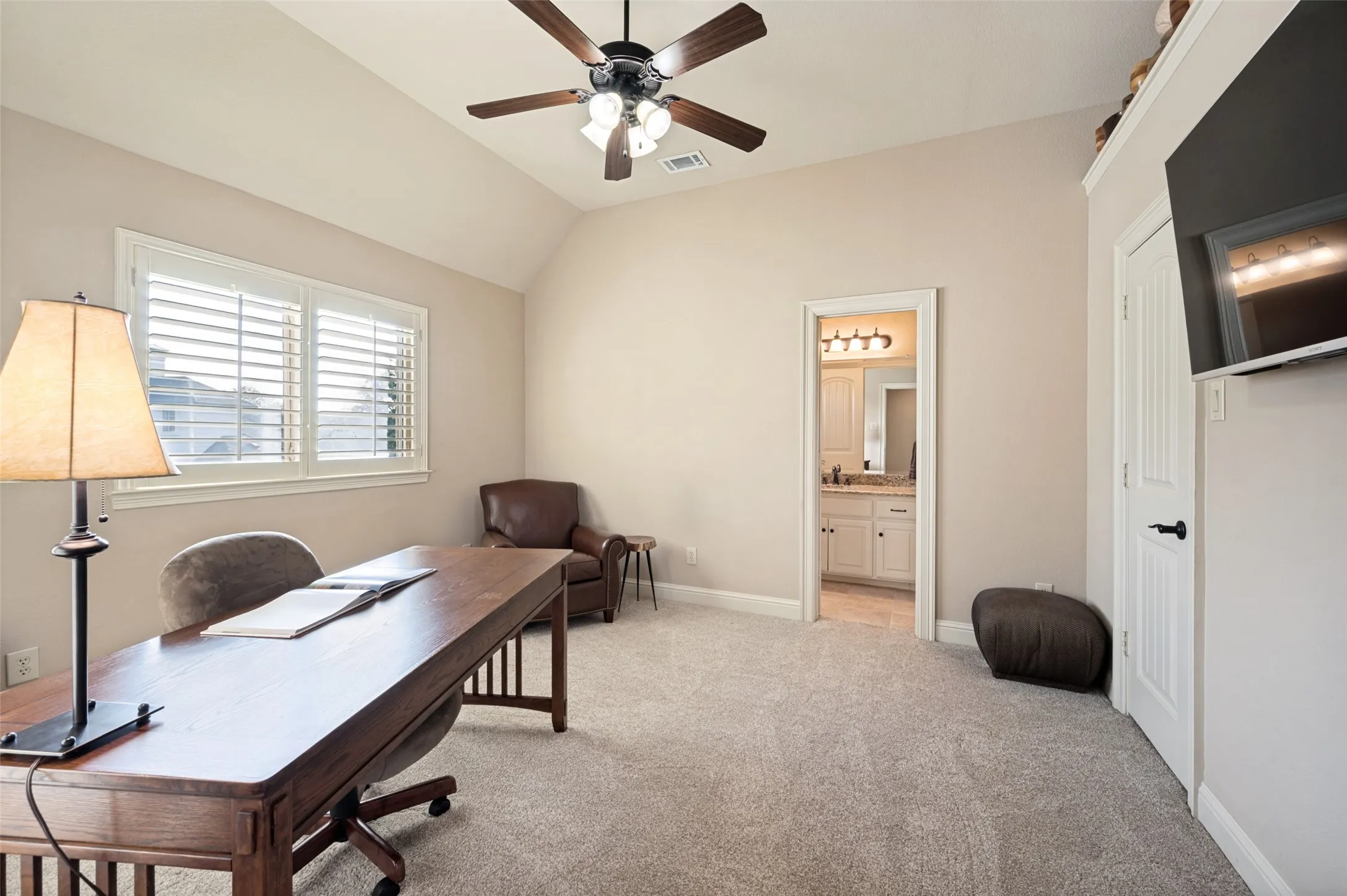 5th bedroom currently being used as a second office.