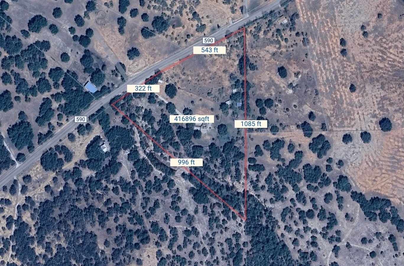 Survey Plat. Depicting property boundaries, dimensions, and area measurements