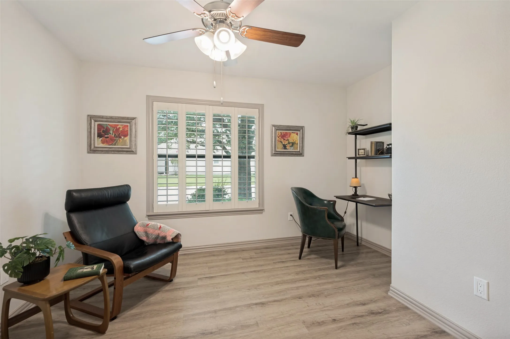 Office or Den with a nice view of the mature oak tree.