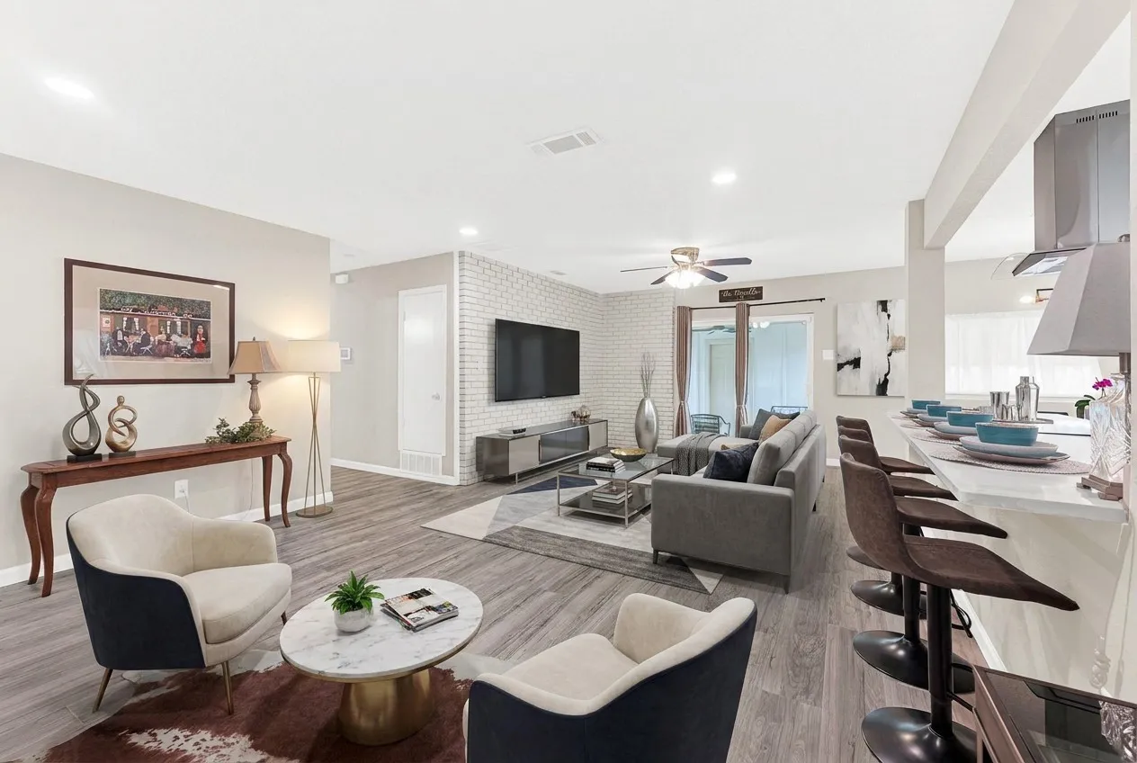 Combined living spaces allow you to be creative! - virtually staged