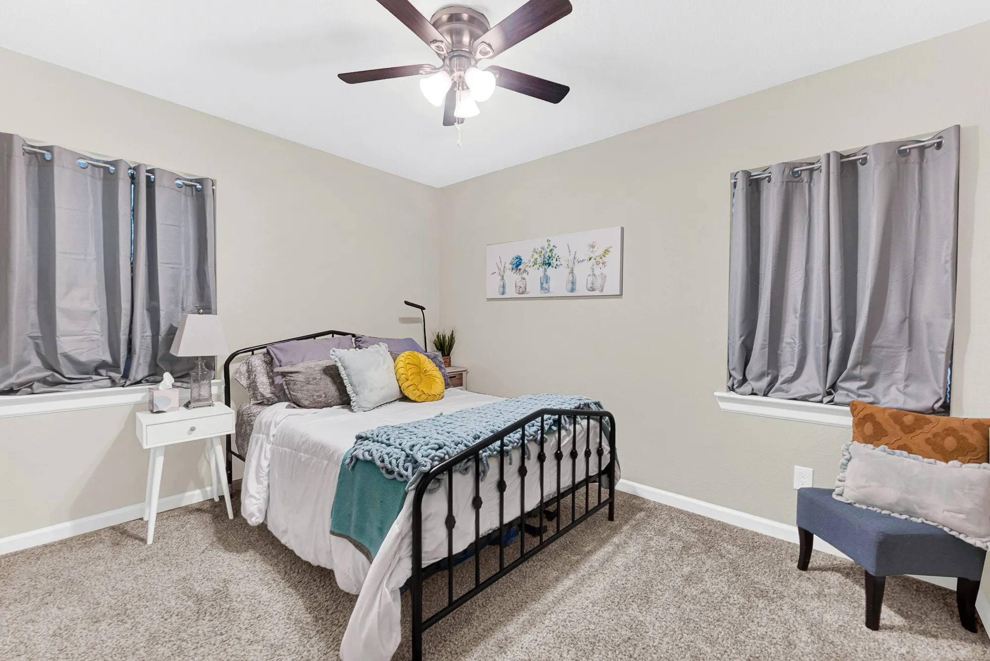 Enjoy 2 secondary bedrooms, with recent paint & carpet
