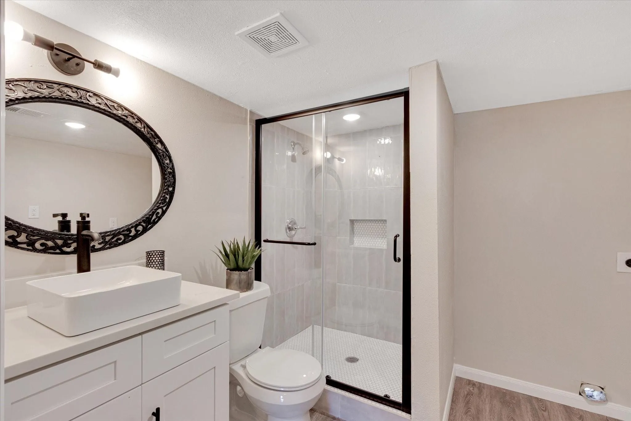 Can add stackable washer and dryer here or add a piece of furniture