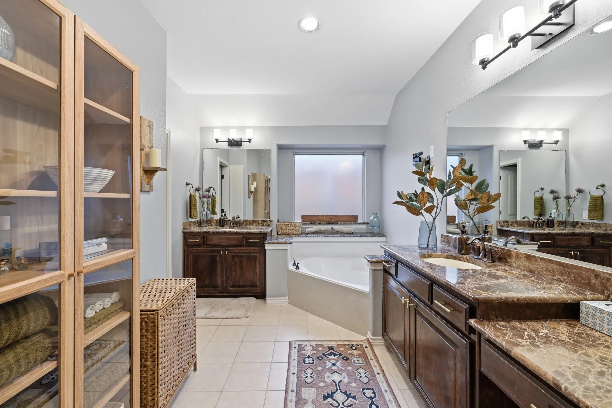 Elegant primary bathroom.