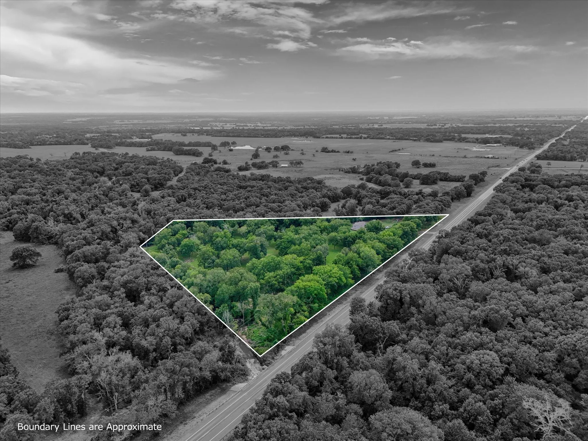 Aerial view with appx outline
