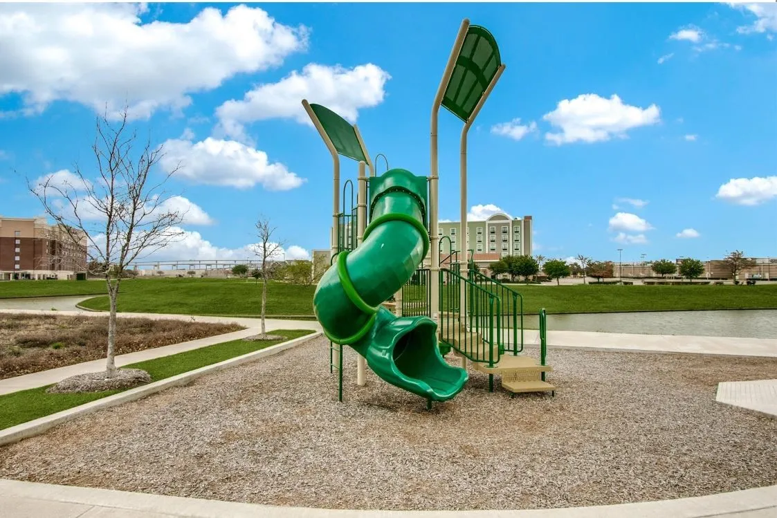 Communal playground with a yard