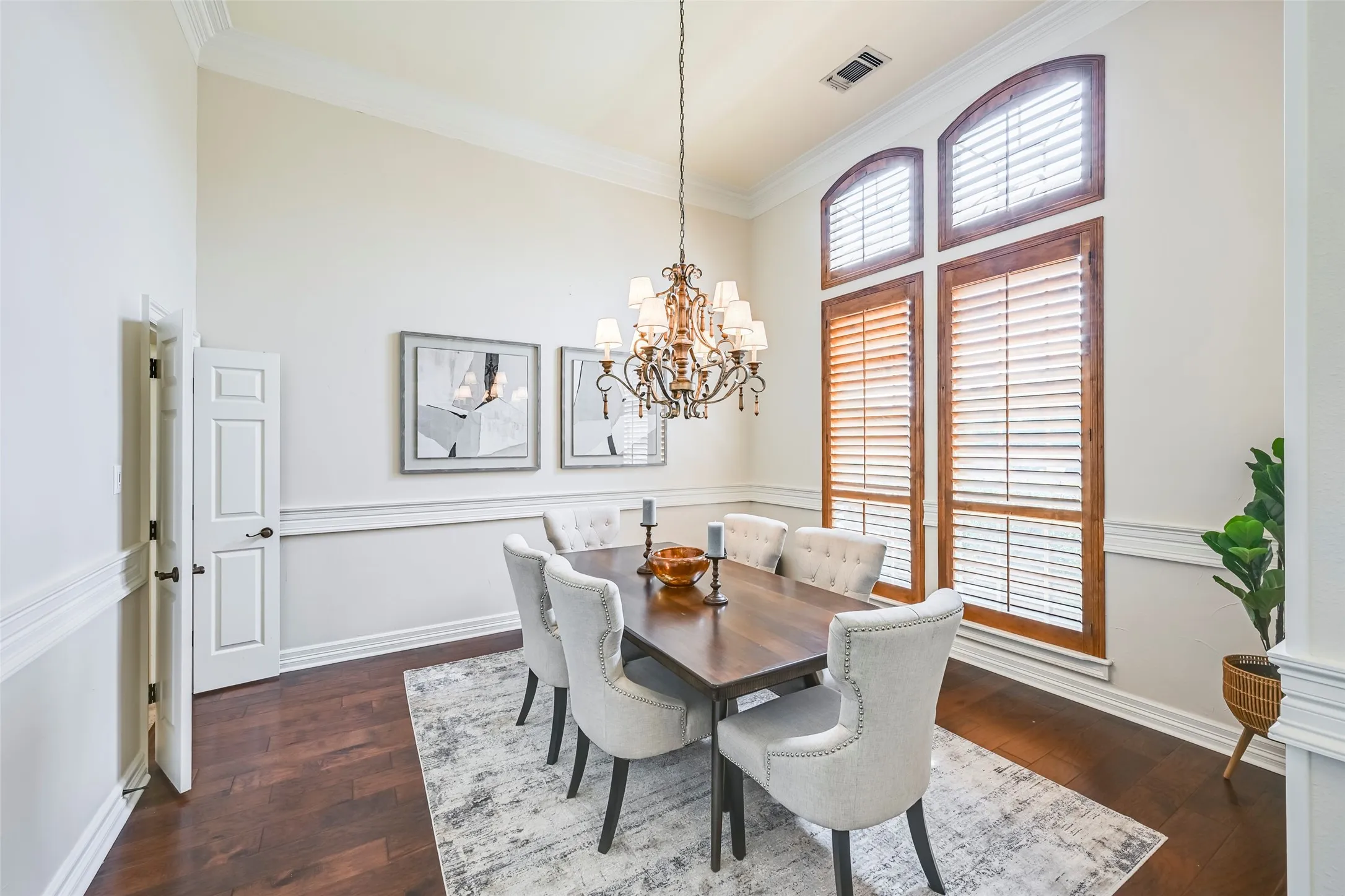 Formal dining room greets you from the entryway.