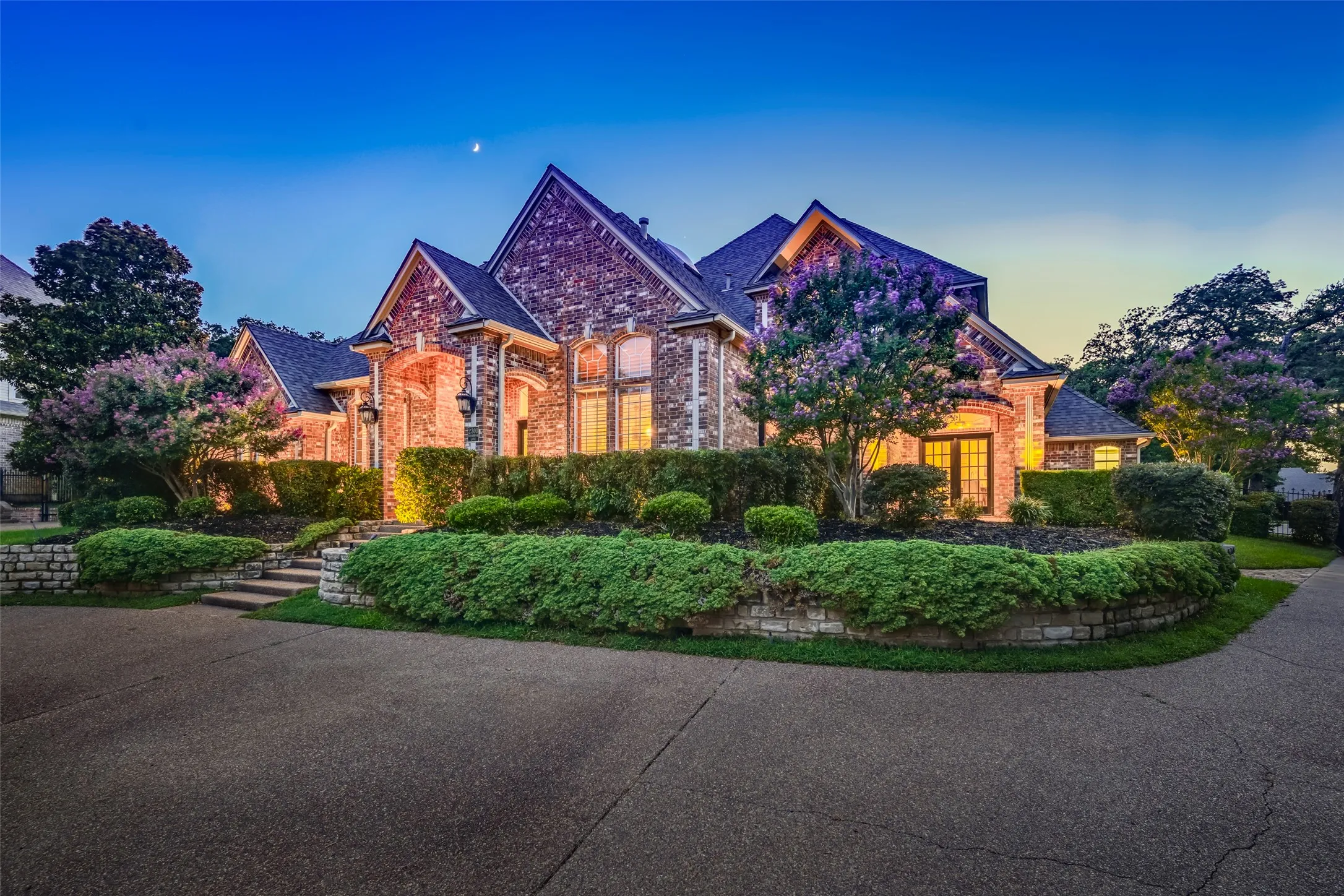 No filter necessary! Landscape lighting helps to create the perfect evening ambience.