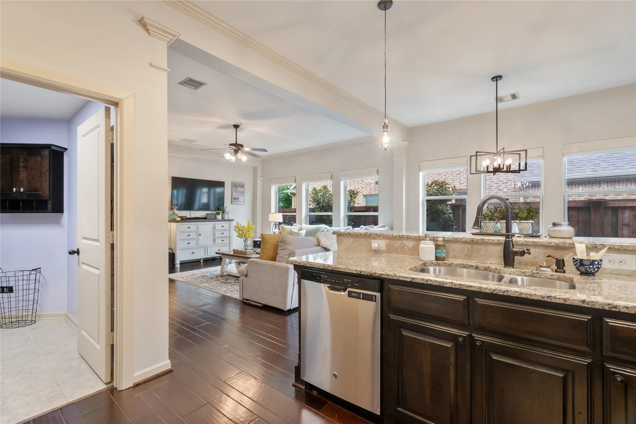 Kitchen opens to living and dining area with the utility room  near by making the kitchen the real hub of the home.