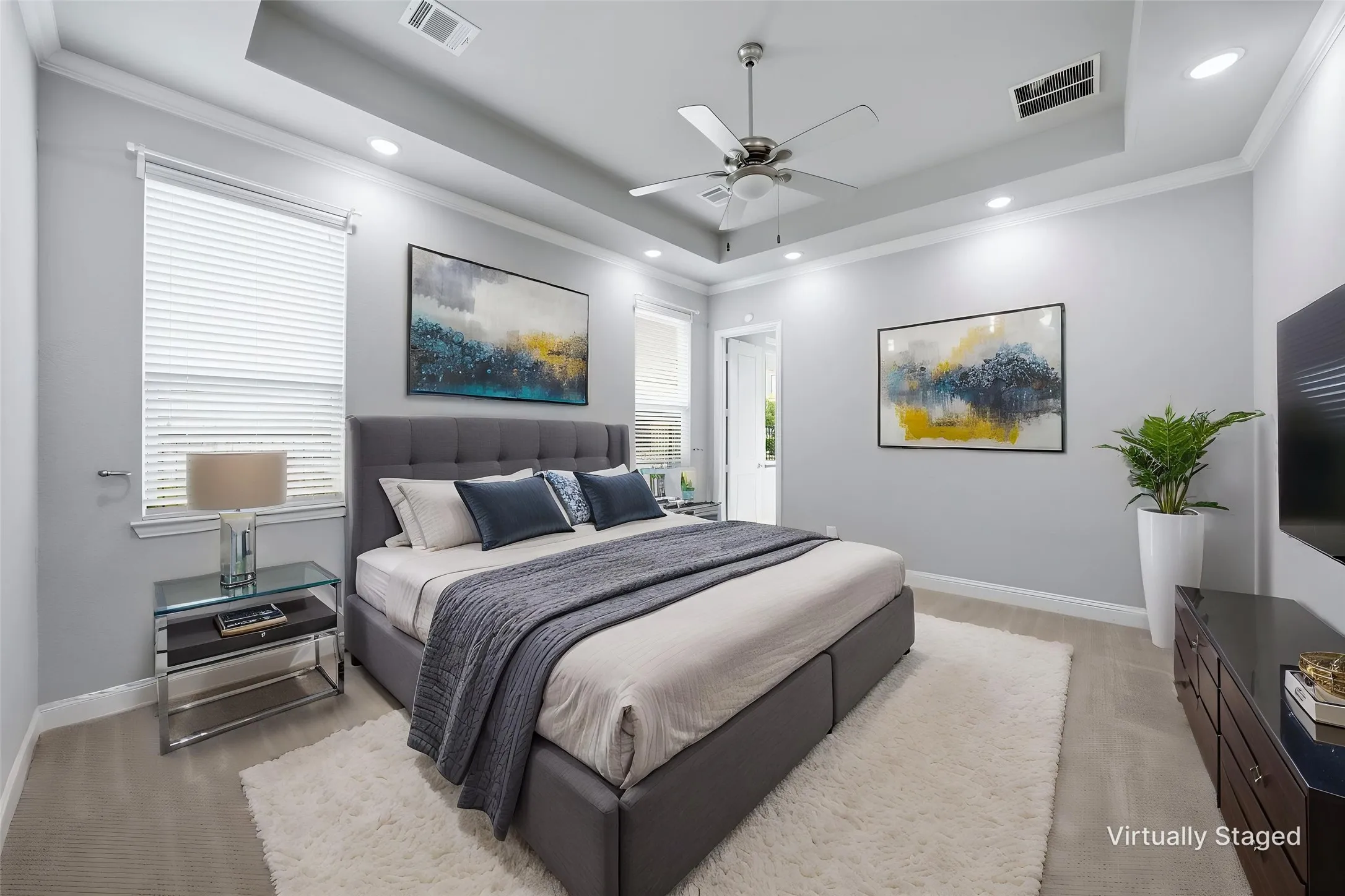 Virtually Staged Primary bedroom