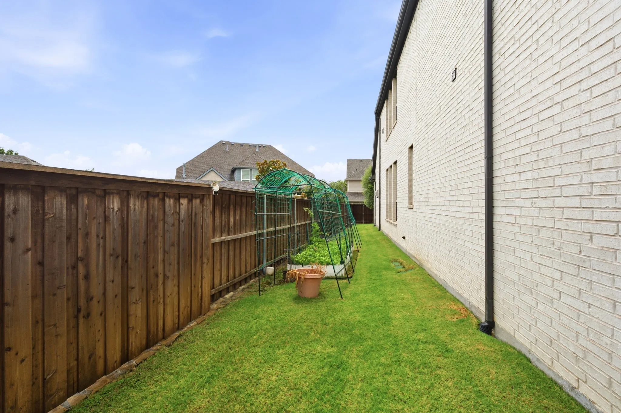 Side Yard with Raised Garden Bed