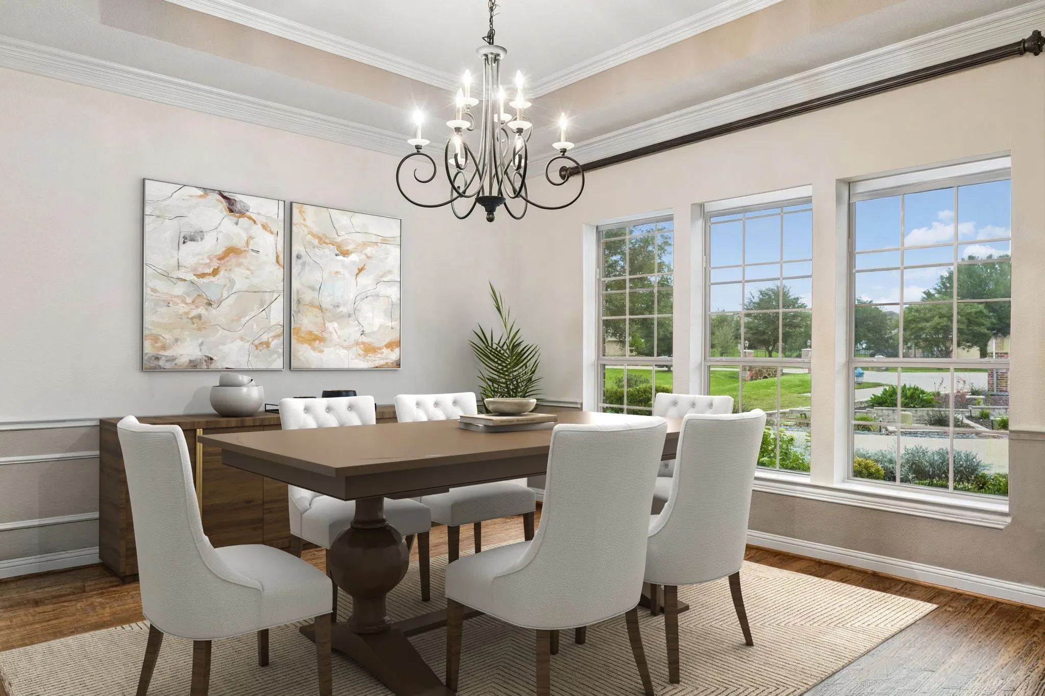 Spacious formal dining offers great space to entertain at all your special  occasions. The area can accommodate a large table with room to expand.