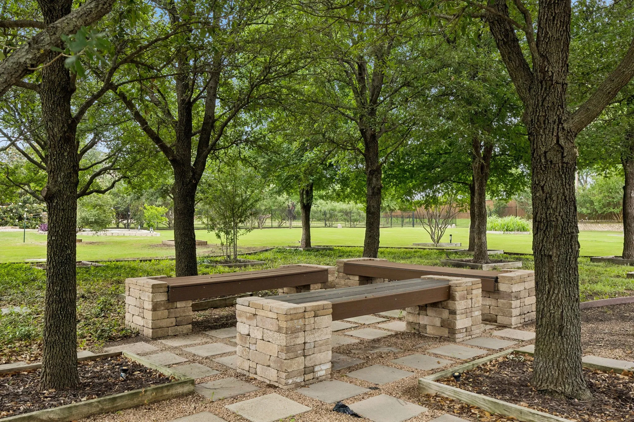 Enjoy sitting on your property under the trees.